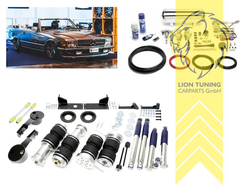 Nicht für Fahrzeuge mit Niveauregulierung / Luftfederung, 11,5L Tank chrom / ViAir Kompressor chrom, Zug- und Druckstufe gleichzeitig einstellbar, weiss, Stahl verzinkt, Eintragungspflichtig / Teilegutachten wird nach Kauf spezifisch ausgestellt